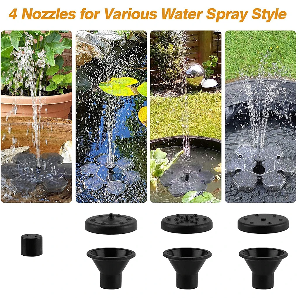 Solar Fountain For Garden Beautiful And Easy-to Water Fountain Durable Bird Bath Pool Fountain