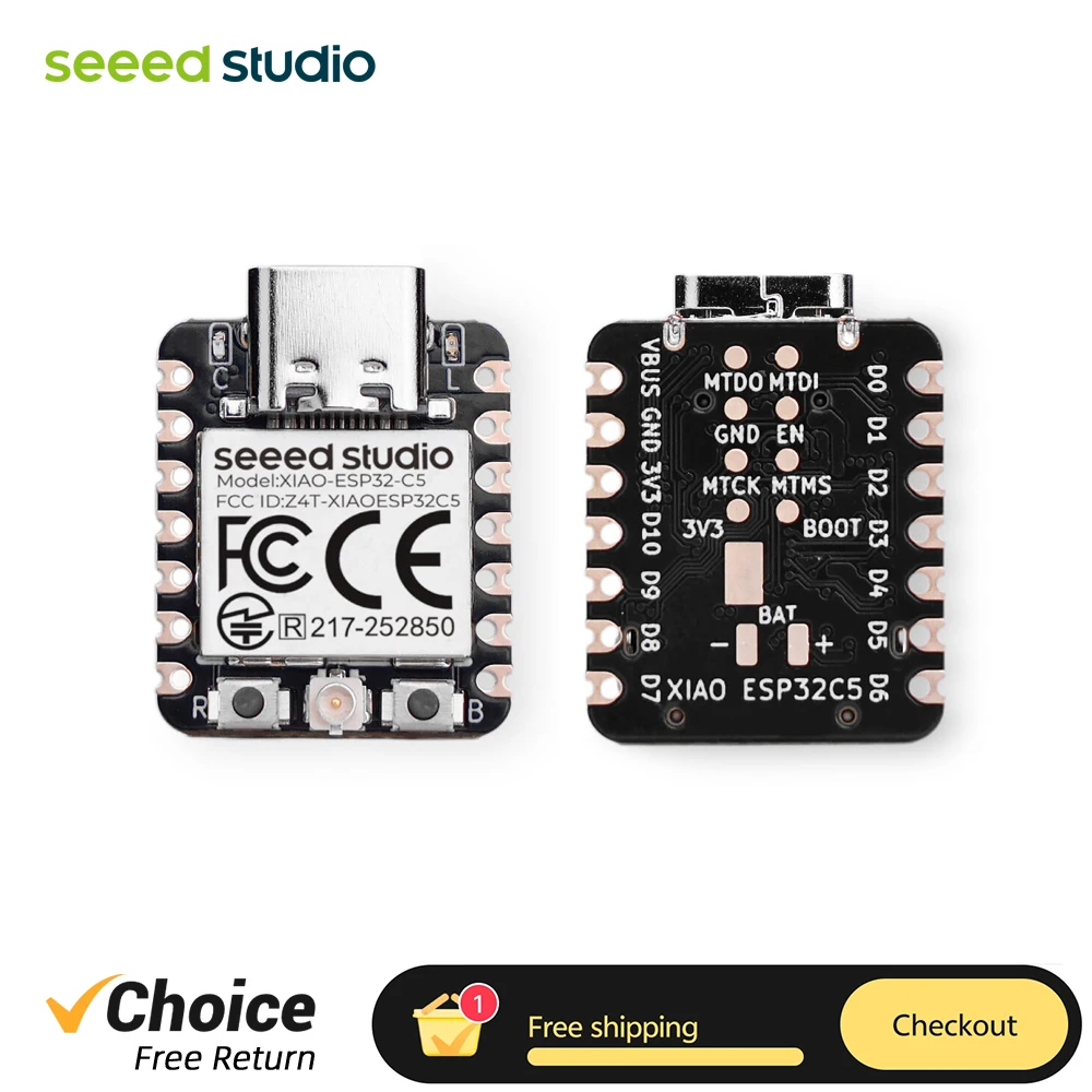 Seeed Studio XIAO ESP32-C5 MCU Board 2.4 GHz 5 GHz Wi-Fi 6 Connectivity BLE 5.0 Thread Zigbee for IoT Applications