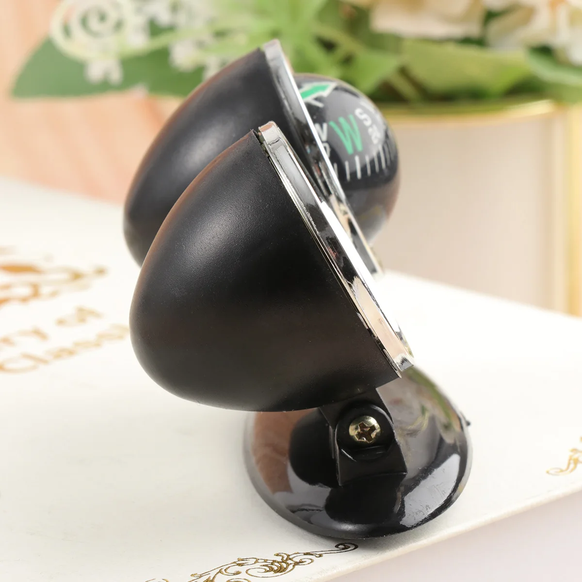 

2In1 Car Compass Guide Ball Dashboard Decorative Ornaments Thermometer Accurate Readout Navigating Tool Direction Mark