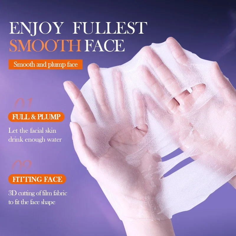 10pcs BIOAQUA Collagen Facial Masks Anti Wrinkles Anit-Aging Moisturizing Whitening Face Mask Facial Skin Care Products view 5