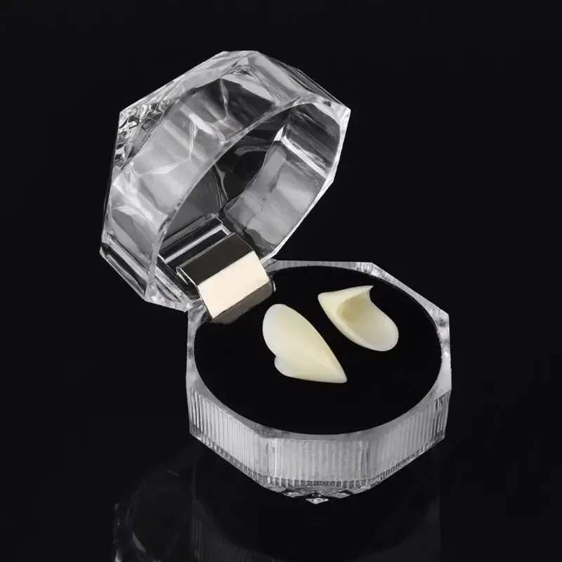 Bambini adulti Costume da festa di Halloween Vestito orribile Vampiro Denti finti Zanne Protesi Cosplay Puntelli per foto Bomboniere Decorazioni fai da te