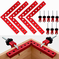 Woodworking Aluminum Alloy Square Ruler 90 Degree L-shaped Auxiliary Clamp Square Right Angle Clamp Panel Holder Hand Tool