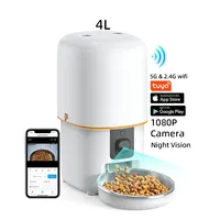 4L APP Control 5G WiFi Smart Pet Feeder 1080P HD Camera Pet Food Dispenser Camera Cat Dog Automatic Pet Feeder With Camera