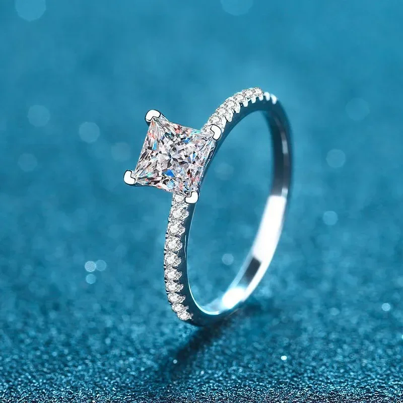 NASIA 1ct 2ct Princess Moissanite Engagement Ring for Women D VVS1 Diamond Proposal Bridal Rings Sterling Silver Wedding 2026
