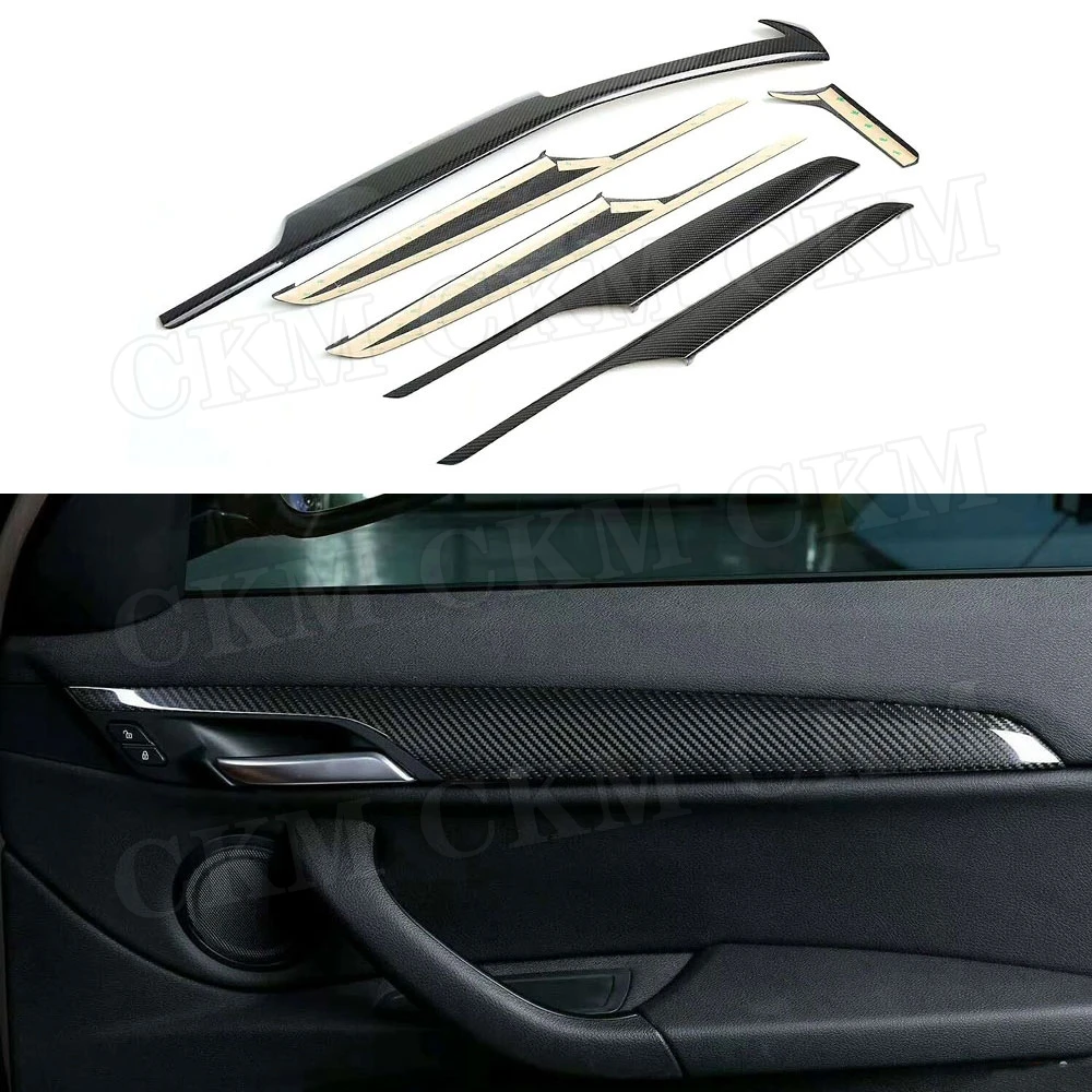 

Dry Carbon Fiber Inner Door Panel Strip Cover Trims For BMW X1 2016 -2019 LHD Central Console Dashboard Air Vent Decoration