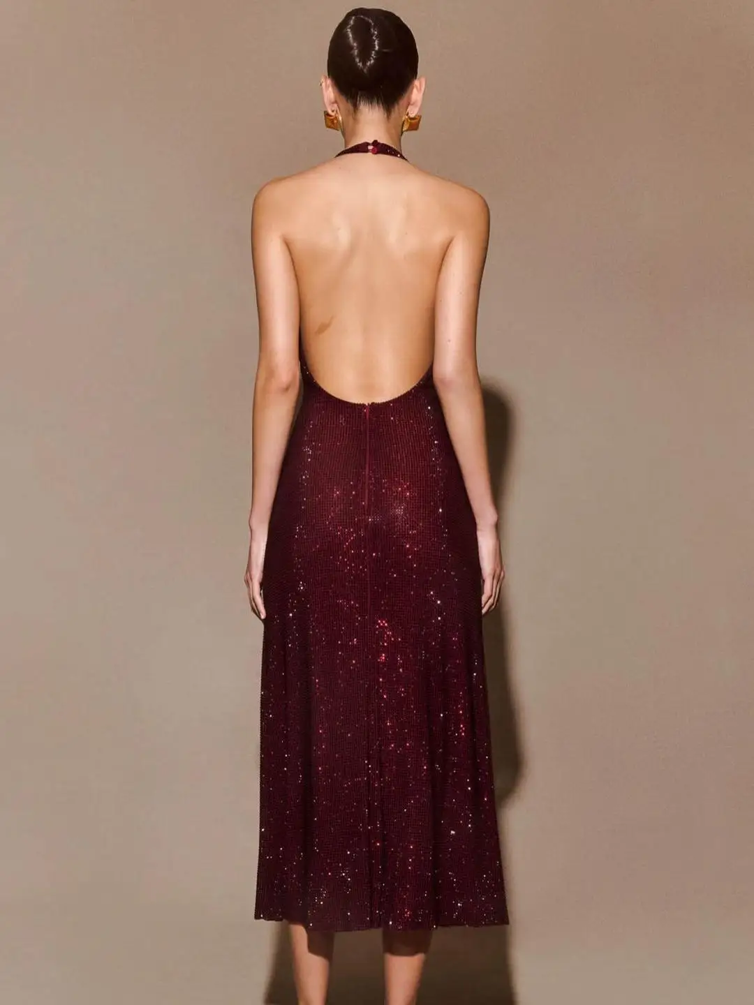 

Ele High-End Diamond Evening Dr Deep V Bal Cotail Dr for Birthday And Wedding Parties Sexy Chic Sle