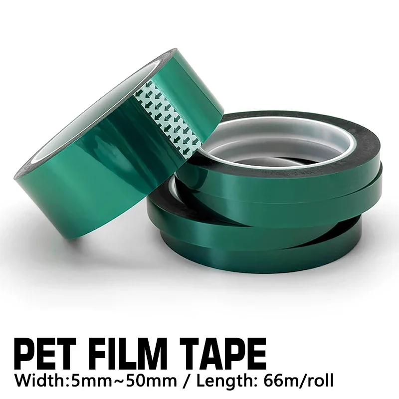 Green Polyester Hi-Temp Masking Tape PET Tape Adhesive Ideal For Painting Powder Coating Circuit Boards