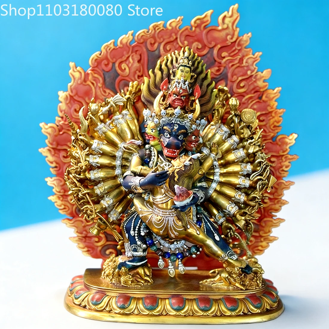 

30 см медная позолота ручная роспись статуя Будды Юмадамака скульптура