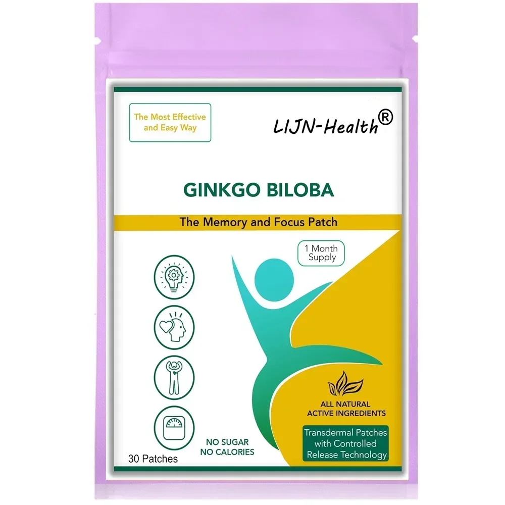 

Ginkgo Biloba Patch Gingko Transdermal Patches - 30 Patches One Month Supply