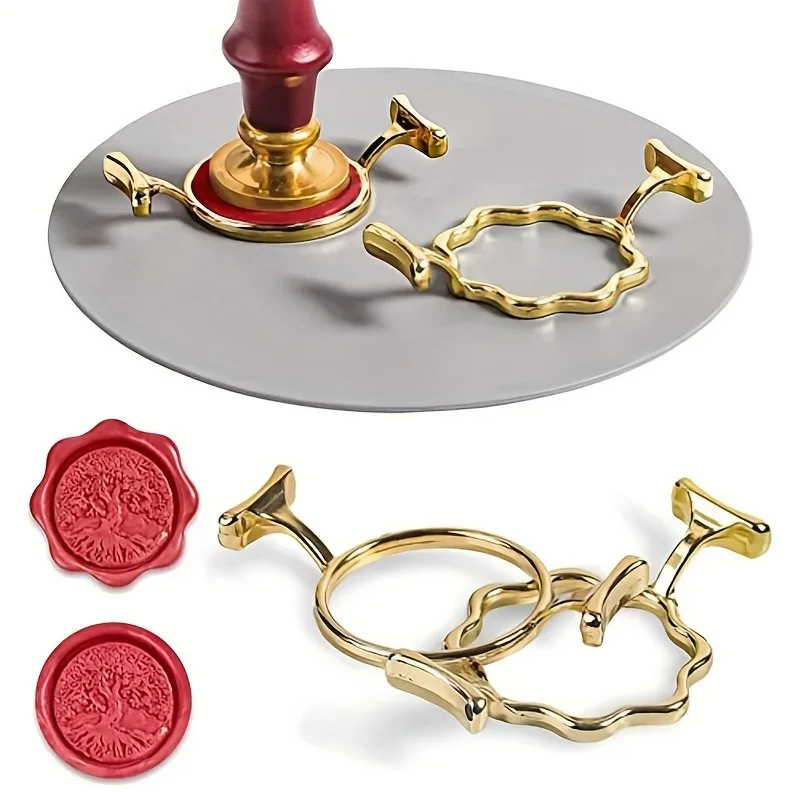 Round flower-shaped wax seal seal ring 1 inch seal ring shape holder seal fixer metal wax seal mold fire paint seal ring mold