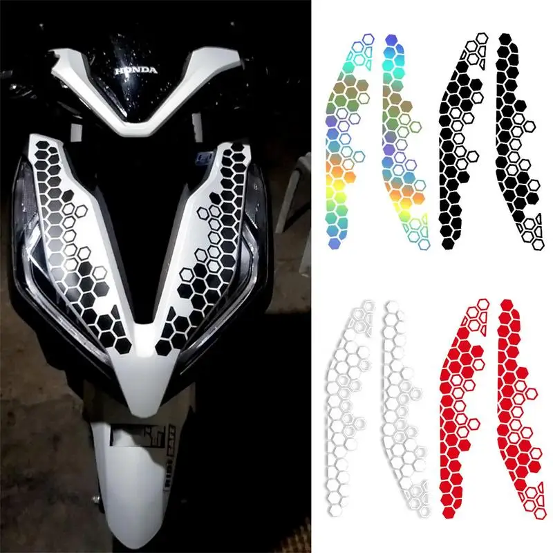 

Motorcycle Stickers Motorcycle Front Panel Stickers Modification Self-Adhesive Honeycomb Car Stickers Motorcycle Light Decals