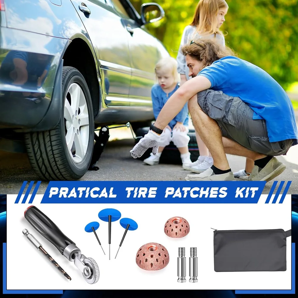 

Popular_29 Pcs Tire Repair Patch Tool Kit for Motorcycle, Vehicle Repairing
