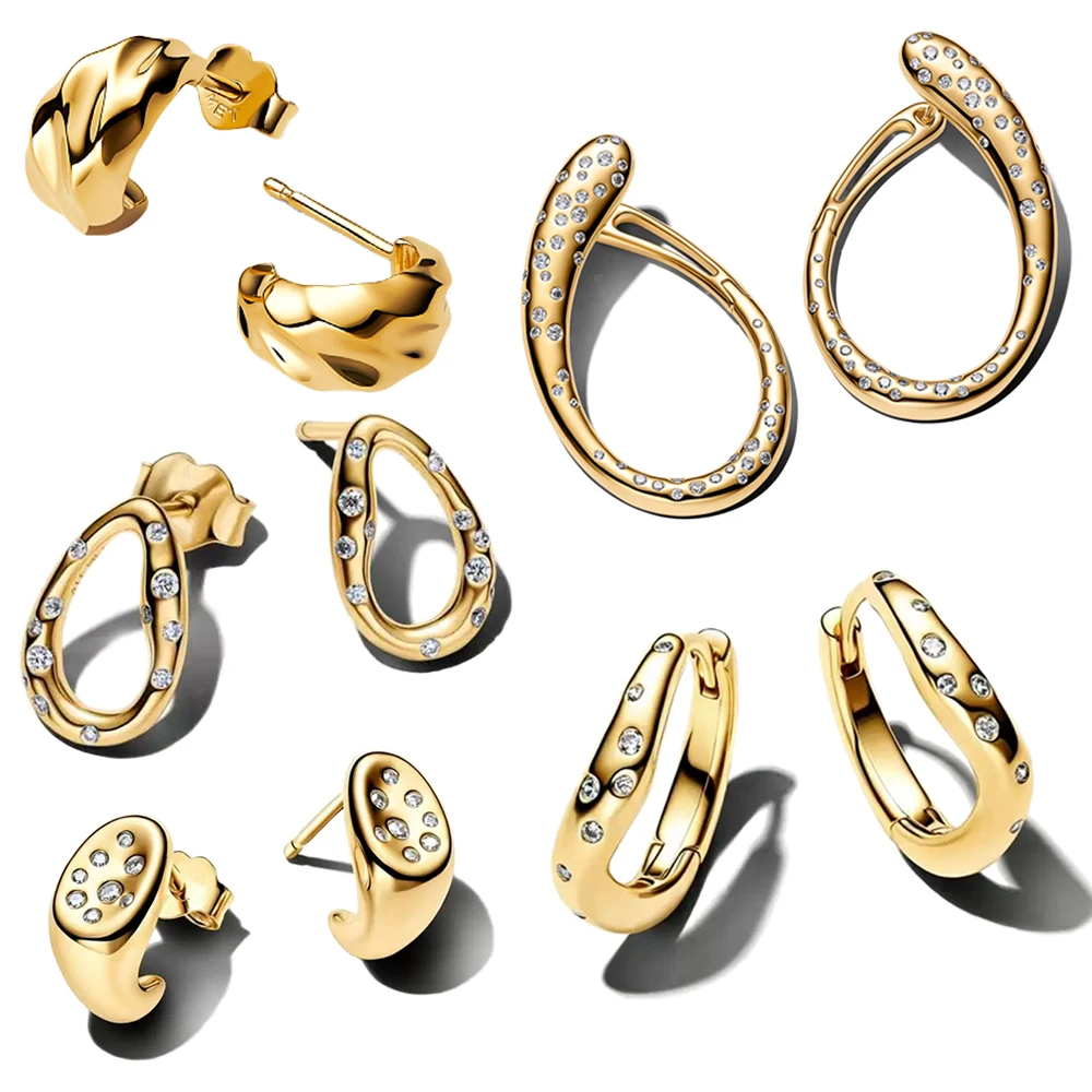 925 Sterling Silver Organic Zircon Inlay&Oval EarringsLadies' Fashion Banquet Jewelry Accessories