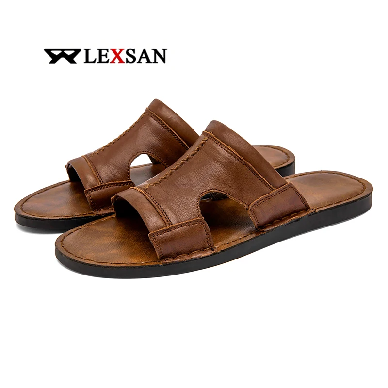 

Мужские сандалии из натуральной кожи | Летняя повседневная обувь для пляжа и активного отдыха | Удобные прогулочные сандалии в римском стиле