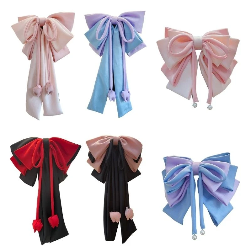 

Luxurious Bows Hair Clip Large Hairpin With French Barrette Hairpieces Party Headwear For Chic Looks 15UB