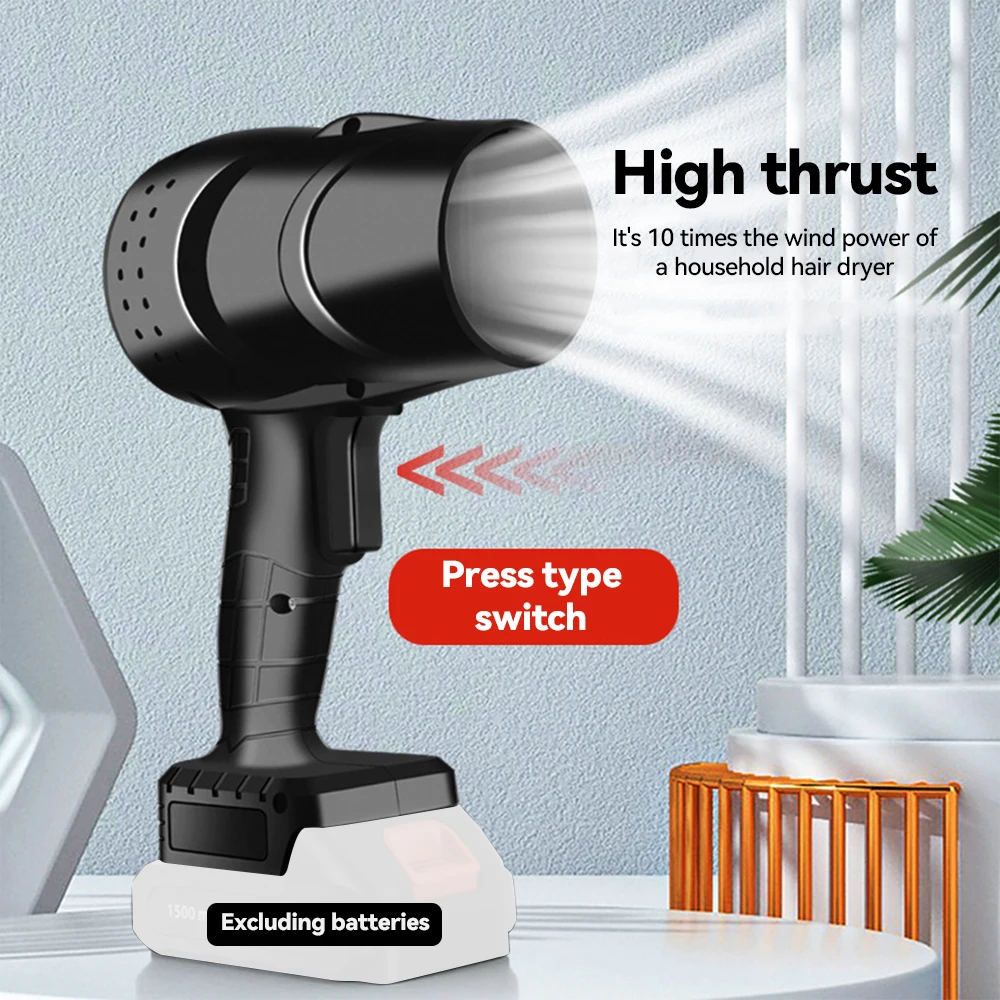 

Handheld Car Hair Dryer Cleaning Violent Air Gun Turbo Jet Fan 70M Turbine Fan Lithium Air Blower High-Power For Makita Battery