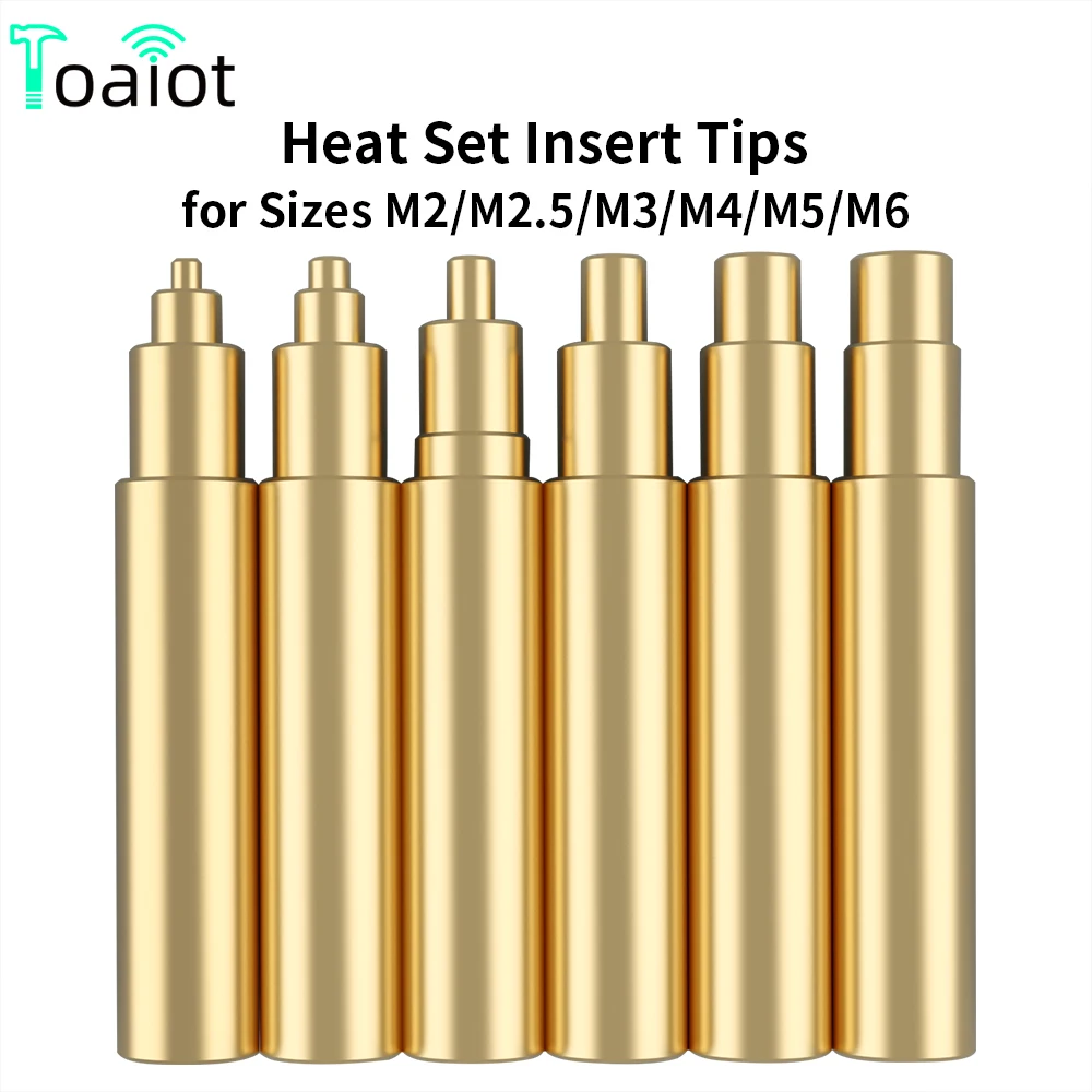 Heat Insert Nut Iron Tips Heat Set Insert Tip Soldering Iron Tip M2-M6 Brass Thread Embedded Kit for Plastic 3D Printer Parts