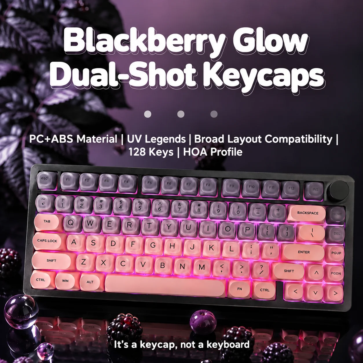 128 Keys HOA Profile Double Shot Keycaps PC+ABS Gradient Translucent Keycap Set Custom Keyboard Key Caps for 61/67/68/75/87/104/