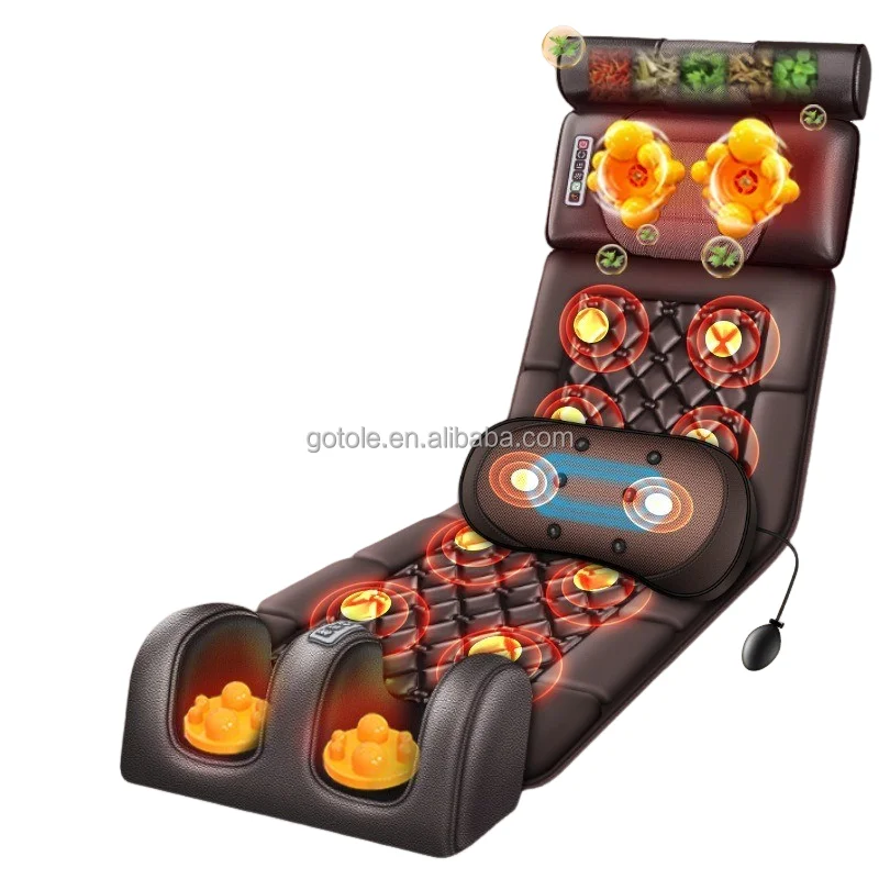 مرتبة تدليك كهربائية لتقويم العظام لكامل الجسم من Good Sellers بحجم قياسي مع حصيرة سرير تعمل بوظيفة الاهتزاز والتدفئة #5