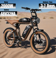 E-Bike 2000W Dual Motor 48V32AH Dual Lithium Battery Hydraulic Braking Electric Bike 20-Inch Fat Tire Off-road Electric Bicycle