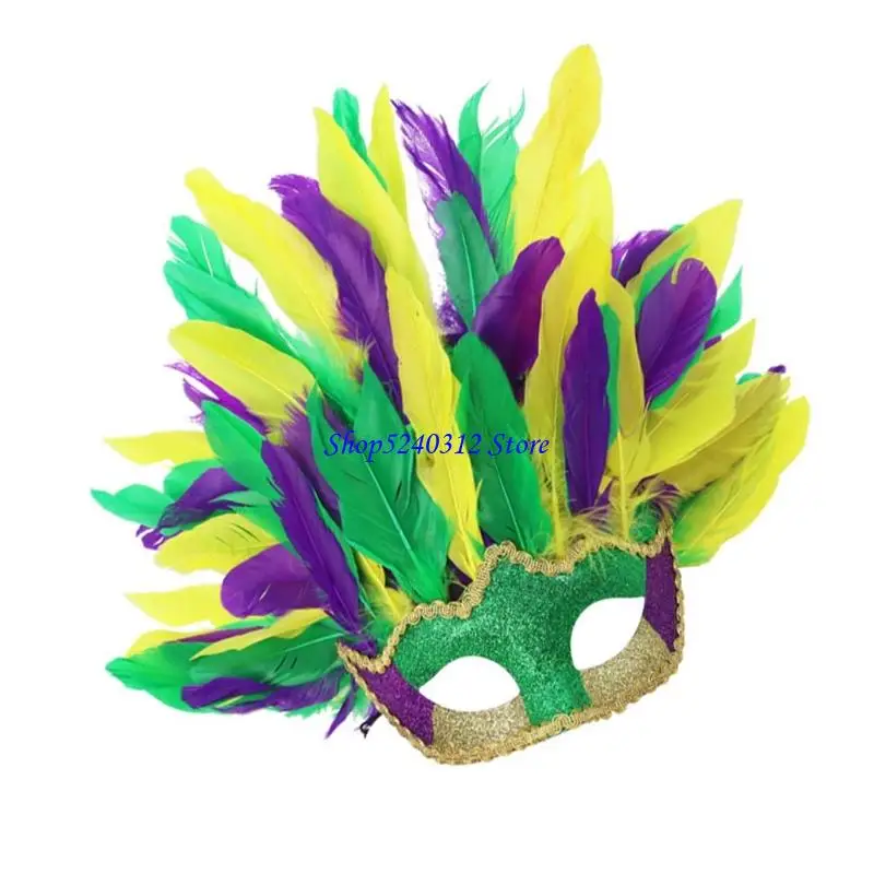 634C Máscara fantasia Máscara penas Máscara Halloween Mardi Gras Máscara festa cosplay