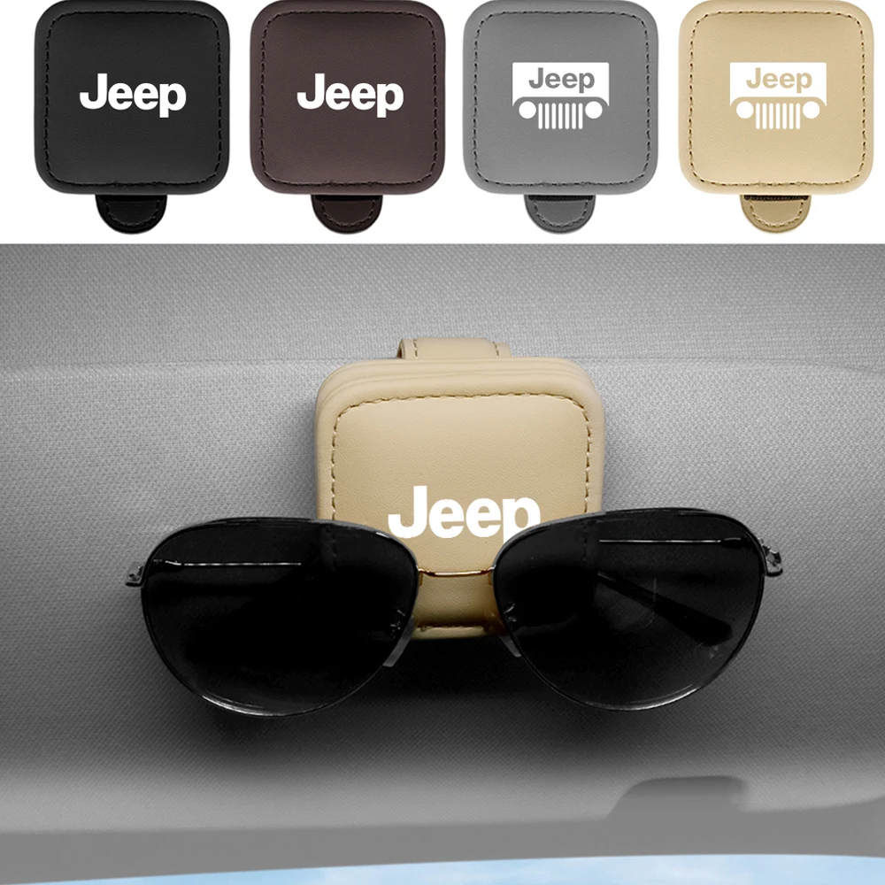 Car Glasses Frame Sun Visor Fold Sunglasses Storage Fastener Clips For Jeep Renegade JPB Wrangler Cherokee Compass GrandCherokee