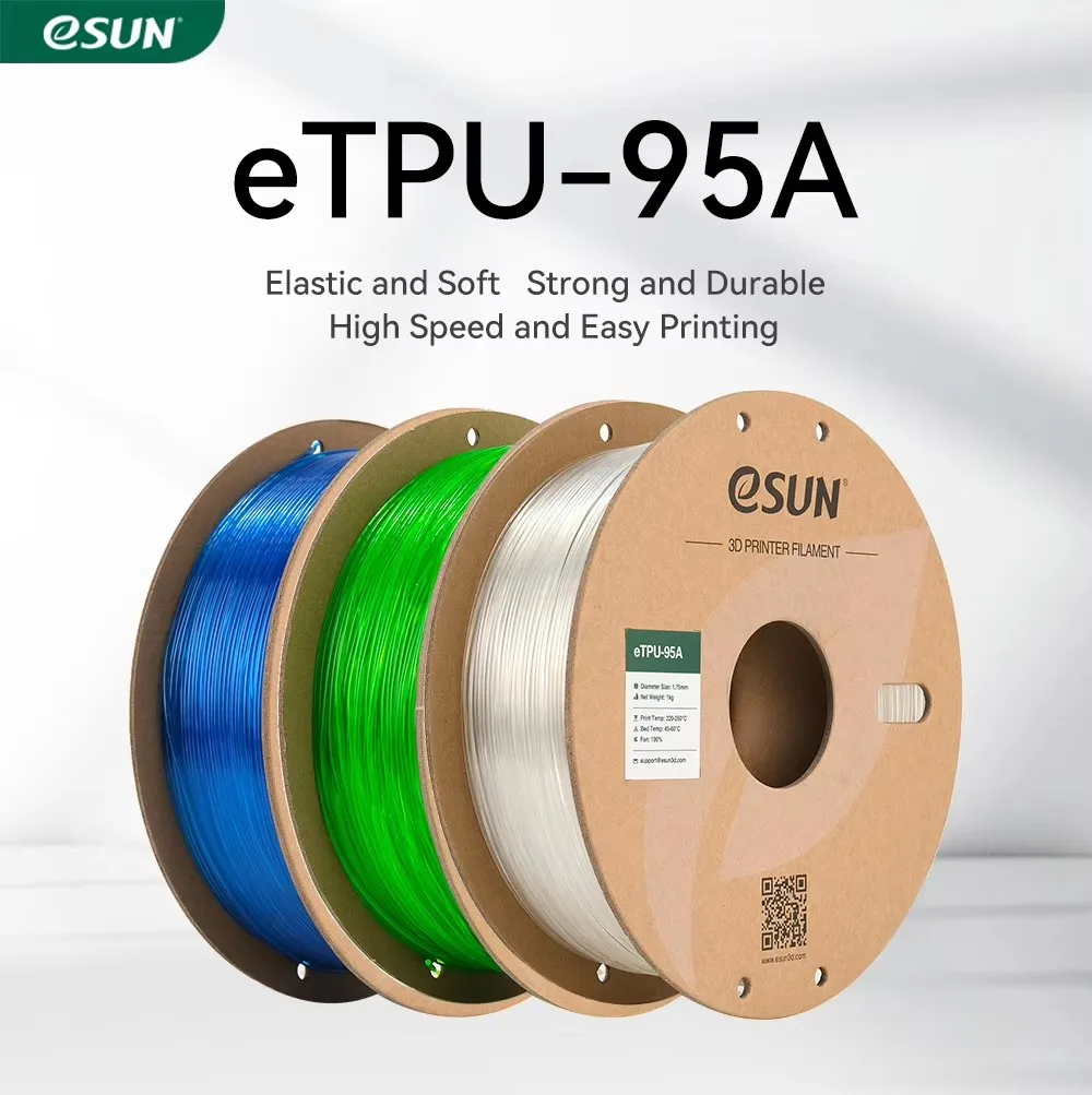

eSUN TPU 95A Filament 1.75mm 1kg Flexible Elastic Wear-resistant High Toughness 3D Printing Consumables
