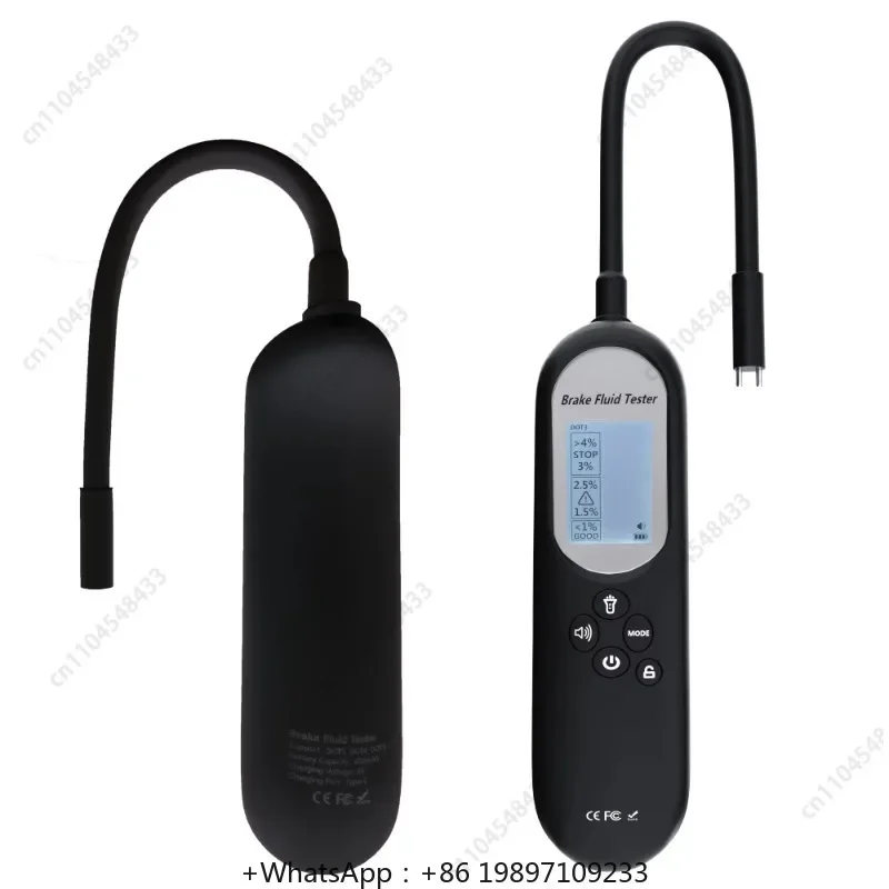 Brake Fluid Tester Detector W/ LED Indicator & 180degree Foldable Testing Rod Car Automotive Driving Safety Check Analyzer