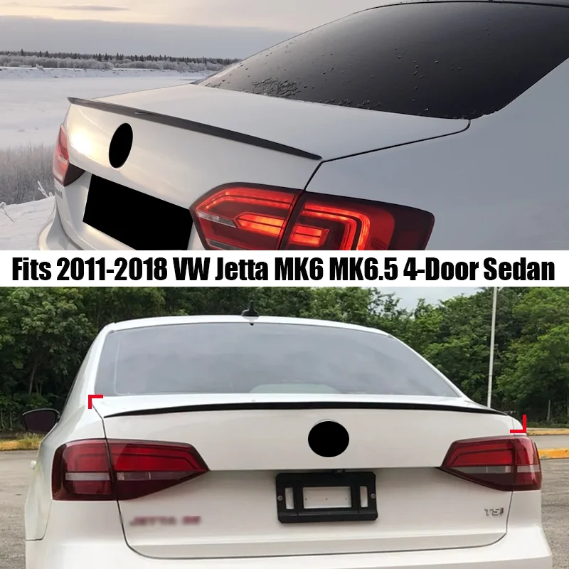Auto Heckspoiler Für Volkswagen Zubehör Jetta MK6 MK6.5 2011-2018 4-Türer Limousine Glänzend Schwarz Gummi