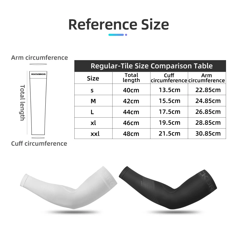 ROCKBROS Cooling Arm Sleeves Cover Ice Silk Bicycle Sleeves Summer Breathable Sun UV Protect Outdoor Cycling Sleeves