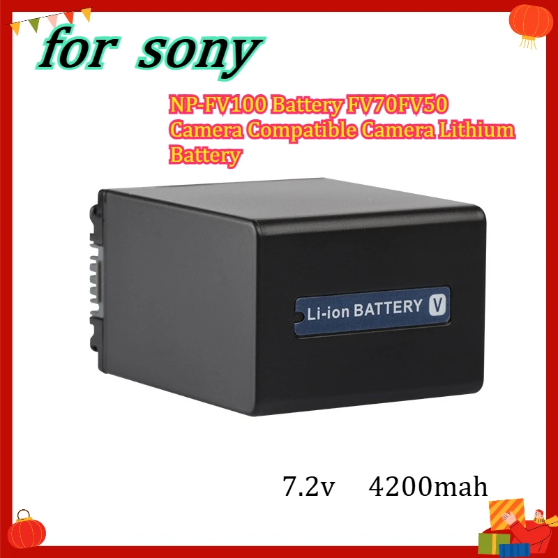 

Аккумулятор литиевый 4200 мАч 7.2В для камер Sony NP-FV100, FV70, FV50. Долговечный аккумулятор для камеры.
