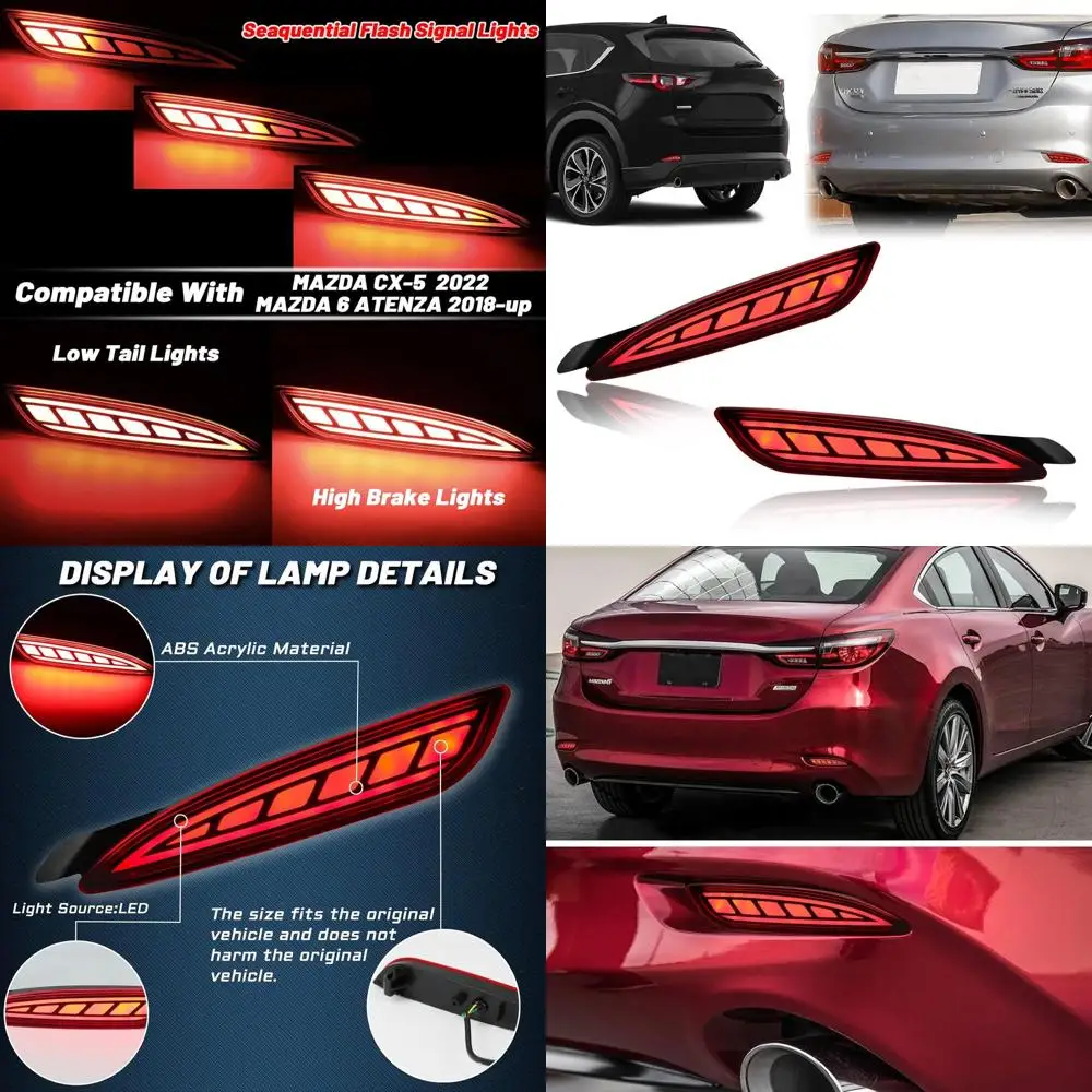 

Mazda 6 2018-2021 и CX-5 2022 Светодиодный противотуманный фонарь заднего бампера в сборе — указатель поворота, тормоз и отражатель 3 в 1