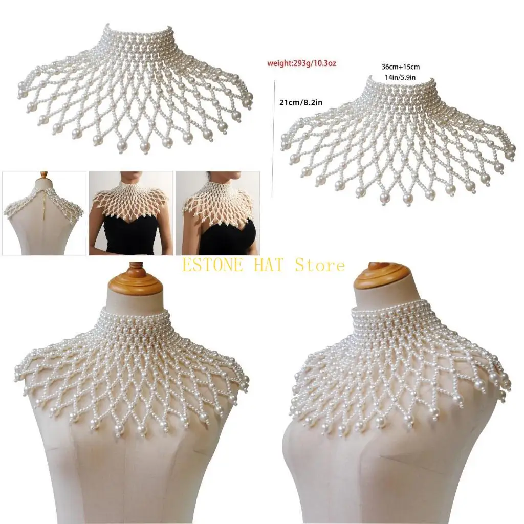 49mf-hand-beading-pearls-body-chain-necklace-elegant-tassels-collar-jewelry