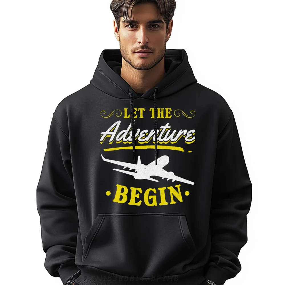 

Travel Let The Adventure Begin Traveling Airplane Green White Graphic Hoodie New Sweatshirts And Sweatshirts Tops Hoodie