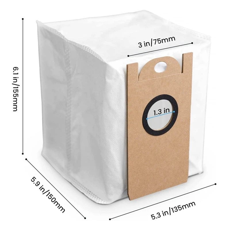 12 Pack Replacement Dust Bags For Amarey A90+ Self-Emptying Robot Vacuum