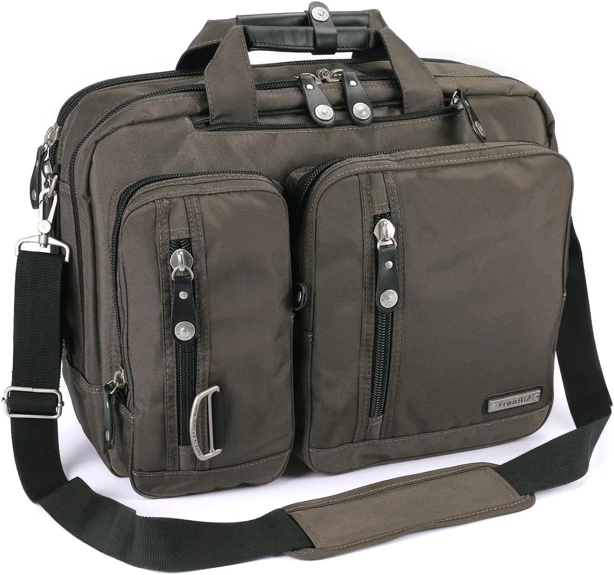 

18.4" Laptop Bag Multi-function Briefcase Backpack with Handle & Shoulder Strap, Fits Up to 19" Notebook, Army Green