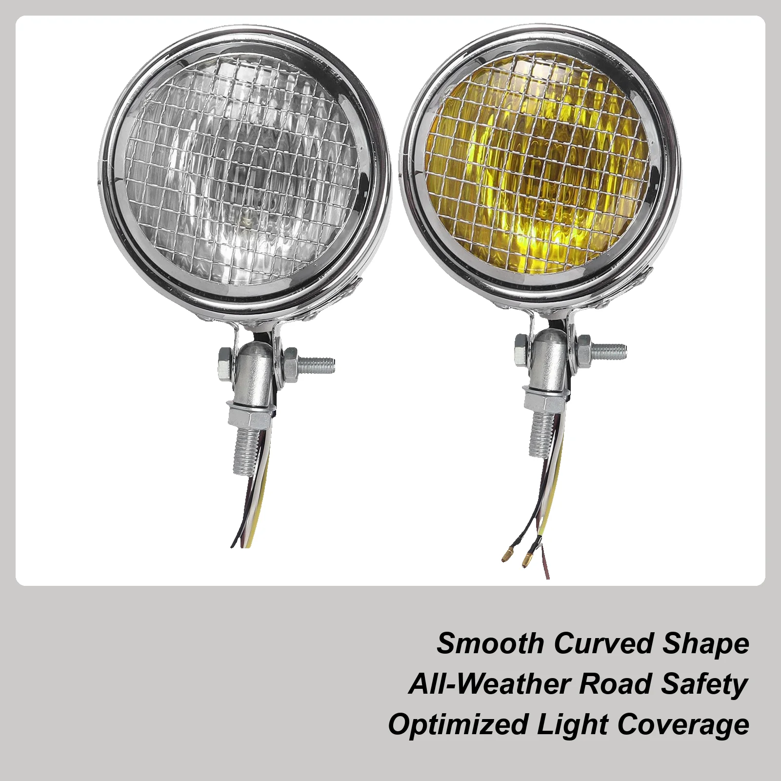 

Винтажная передняя фара для мотоцикла, сетчатая фара с одним отверстием, пылезащитная лампа из сплава, яркая мотоциклетная фара