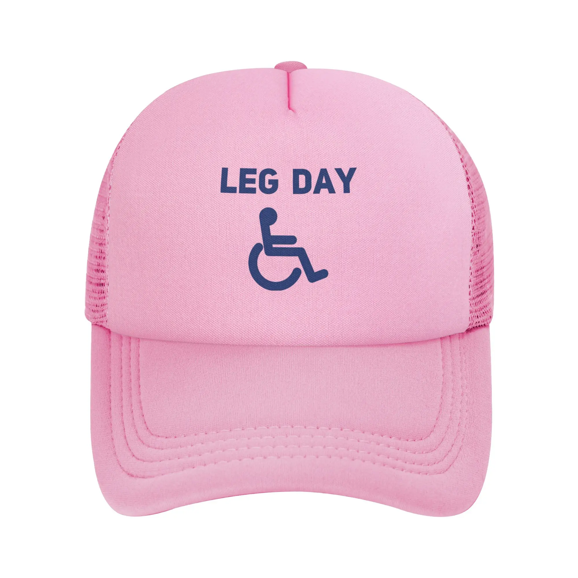 Leg Day Funny Handicap  Mesh Baseball Caps Unisex Fashion Trucker Cap  Hats Breathable Snapback Caps Golf Hats Wholesale New