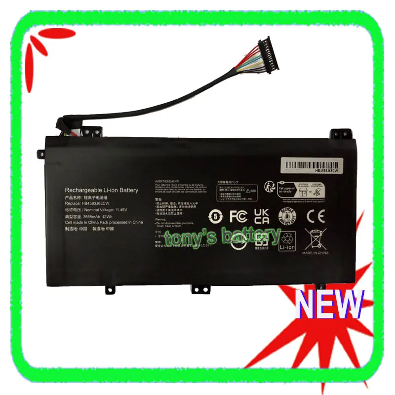 HB4593J6ECW Laptop Battery For Huawei Matebook 13 WRT-WX9 W29 W19 W09 W29L WRTB-WFE9L WAH9L WFH9L WFH9F HN-W19L HB4593J6ECW-31
