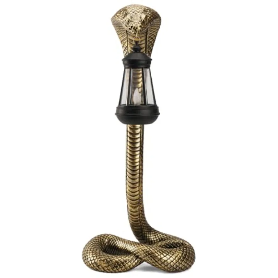 Solar Lantern Outdoor Snake Figurines 19.29'' for Garden Decoration, Yard Art Lawn Ornaments, Porch Patio Balcony Home House -