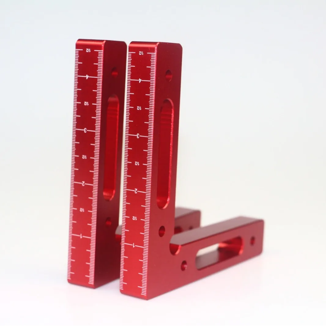 1/2pc 90 Degree Positioning Square Right Angle Clamp Aluminum L Block W/ Scale Woodworking Clamp Tool for Box Drawer