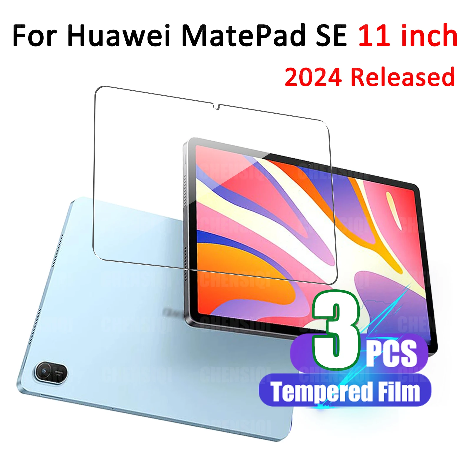 Protector de pantalla para Huawei MatePad SE 2024 (11 pulgadas), HD 9H, dureza, resistente a los arañazos, anticaída, película de vidrio templado para tableta