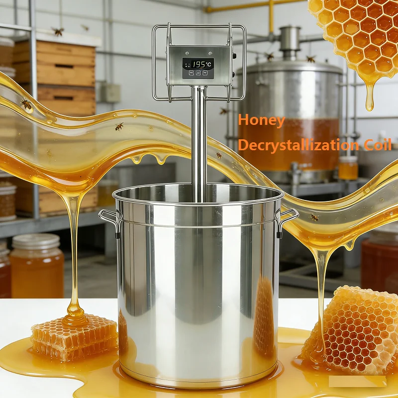 Stainless Steel Honey Decrystallization Coil Honey Melter Digital Display Honey Heater Stand Beeswax Melter Beekeeping Equipment