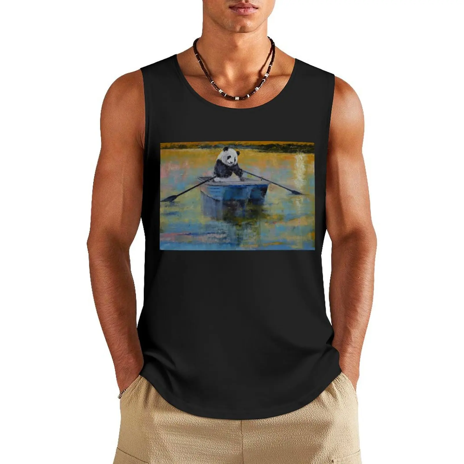 Panda Reflections Tank Top fitness quick-drying t-shirt