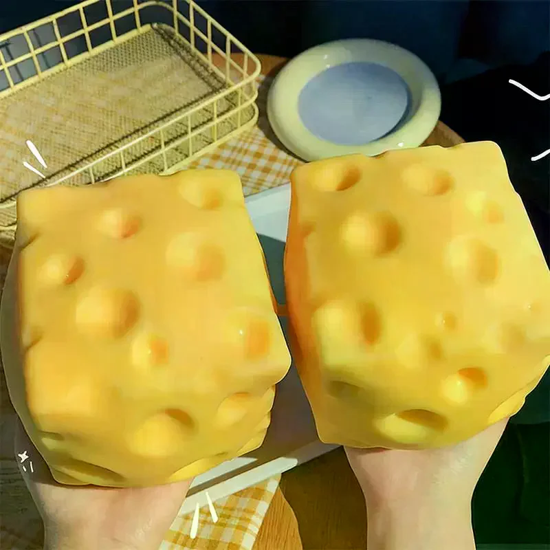 Extra Large Cheese Squeeze Toy Giant Cheese Fidget Toy for Stress Anxiety Relief Satisfying Sensory Experience