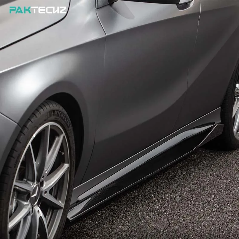 

Запчасти из сухого углеродного волокна Paktechz, боковые юбки для Mercedes Benz W176 A200 Sport A260 A45 2013-2018