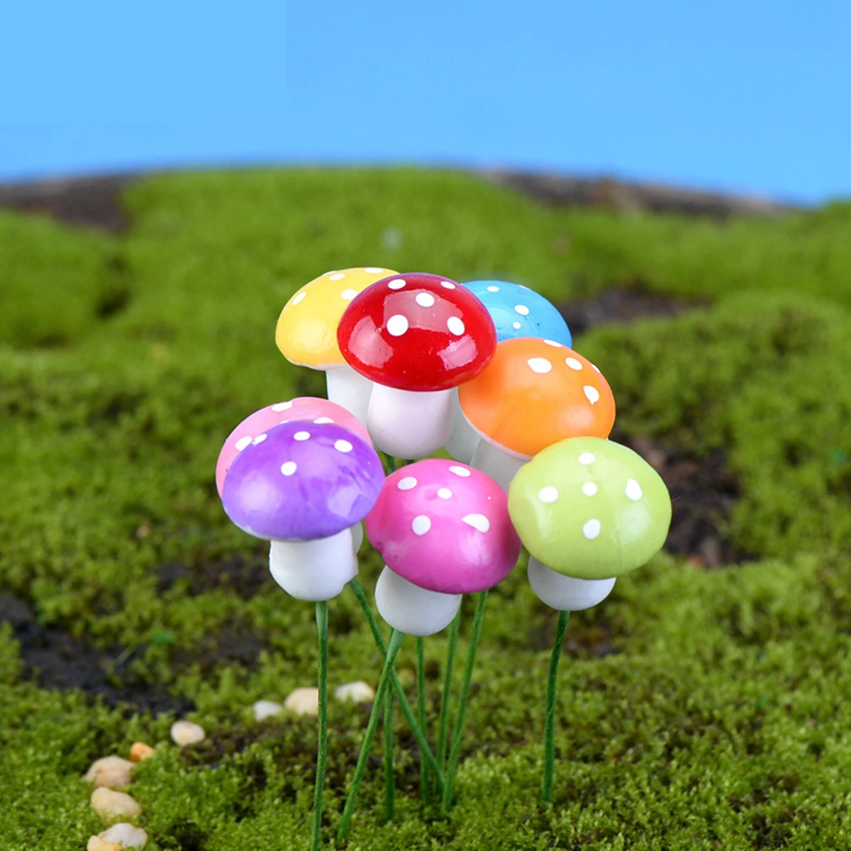 

20 Pcs Simulation Foam Mushroom Mini Mushrooms for Fairy Garden Miniature Accessories