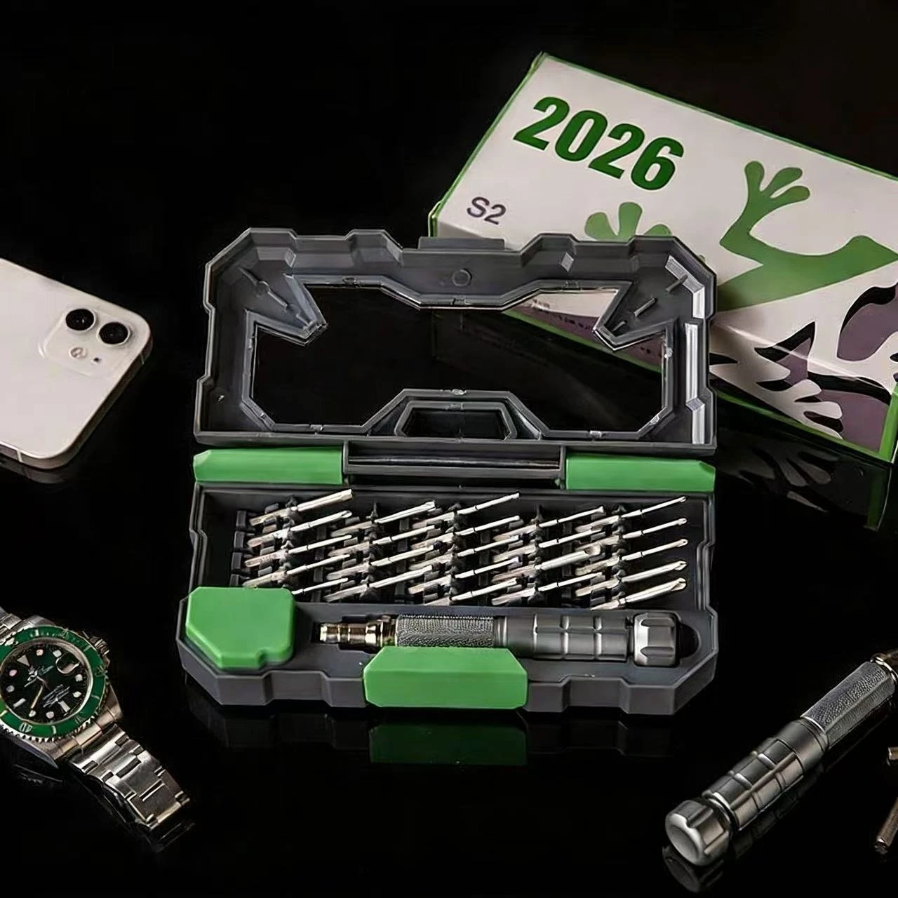 23-in-1 S2 Steel Precision Screwdriver Set Ejection Design Phone Computer Digital Repair Tool Kit