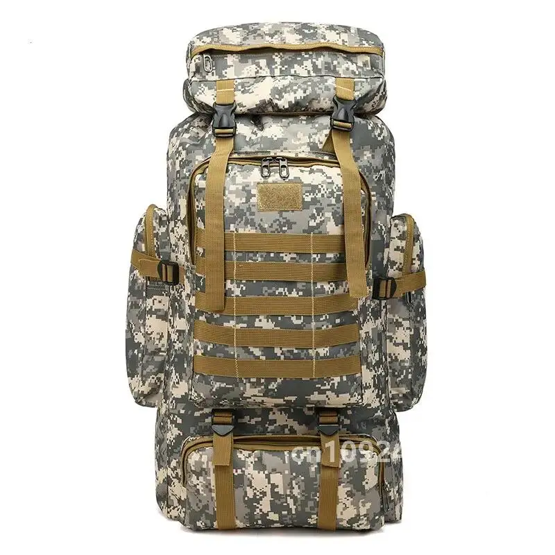 Mochila camuflada ao ar livre masculina, grande capacidade, à prova d'água, militar, mochila de viagem para homens, bolsa de caminhada