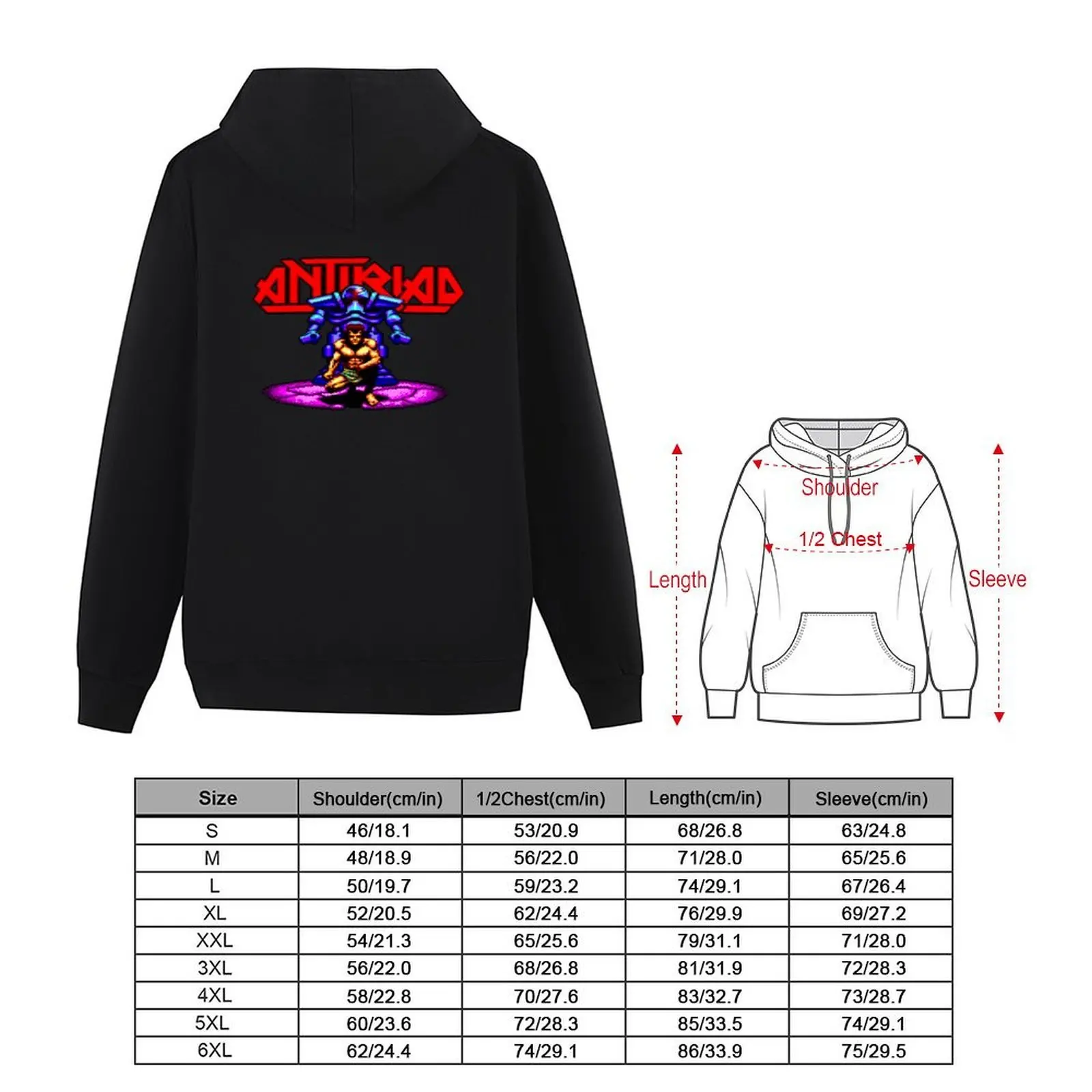 Antiriad Amstrad CPC ألعاب الفيديو بكسل الفن هوديي الملابس الشتوية أنيمي الملابس الجرافيك تي شيرت الرجال هوديس للرجال جودة عالية #5